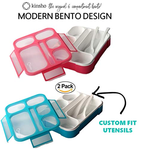 2 KINSHO Lunch Box Snack Container Portion Size Food Storage Containers  Bento