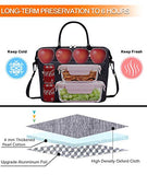Leakproof Insulated Lunch Tote Bag with Adjustable & Removable Shoulder Strap, Durable Reusable lunch Box Container for Women/Men/Kids/Picnic/Work/School-Black