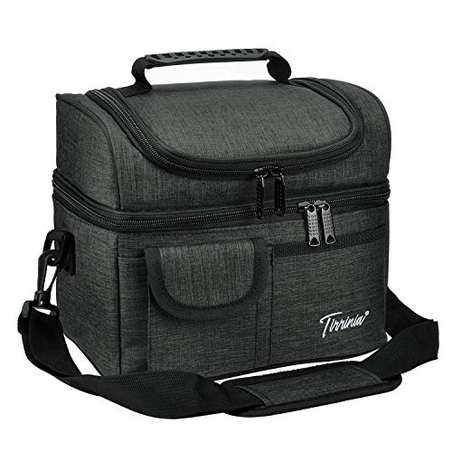 Tirrinia Large Insulated Lunch Bag for Men and Women, Adult Double-Layer Leak-Proof Reusable Lunch Box, Office, Travel, Work Lunch Cooler Tote